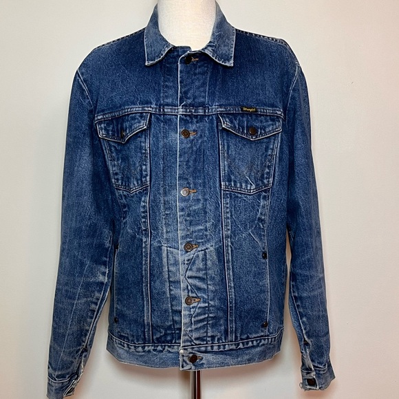 Wrangler Other - SOLD 2/1 Wrangler Vintage Distressed Men’s Denim Wrangler Jacket, Size 42L
